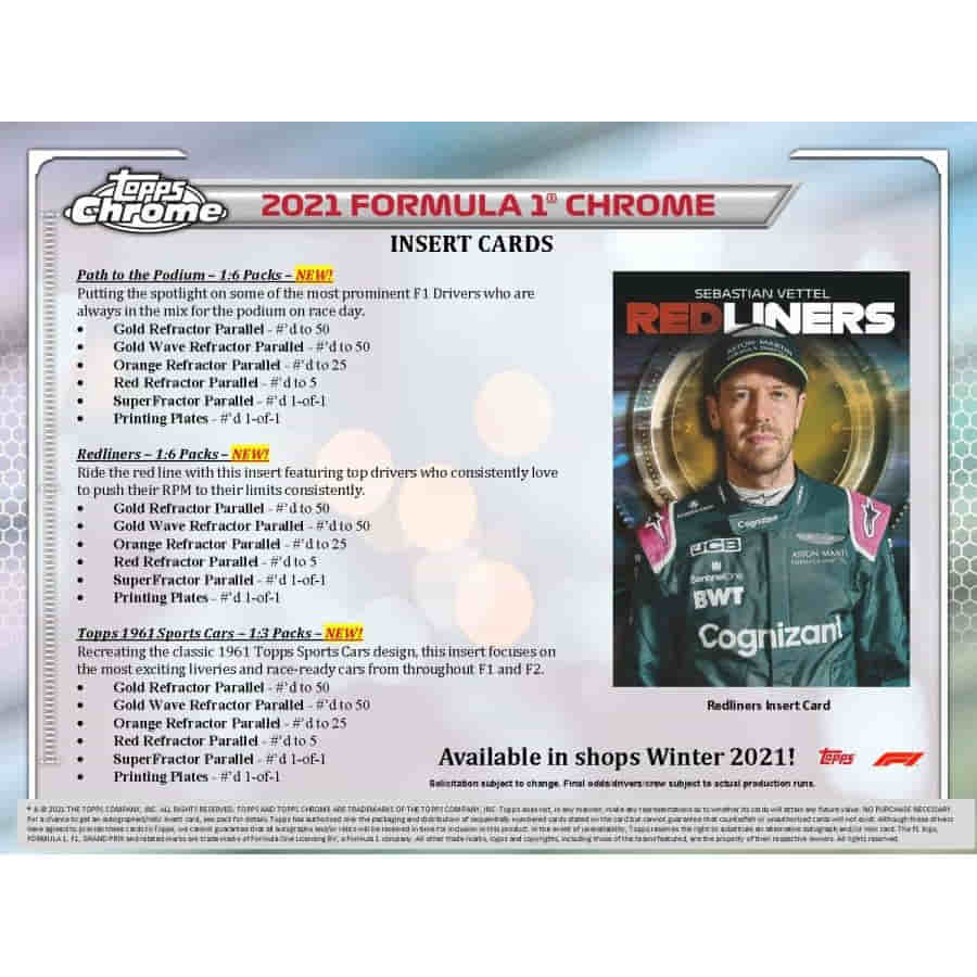 F1 2021 Topps Formula 1 Chrome Racing Hobby Lite
