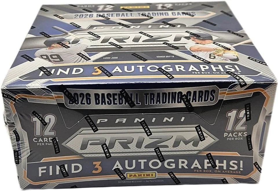 2026 Panini Prizm Baseball Card Box (3 Auto)