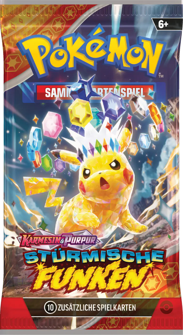 POKEMON 6x Stürmische Funken Booster Box DE im Case