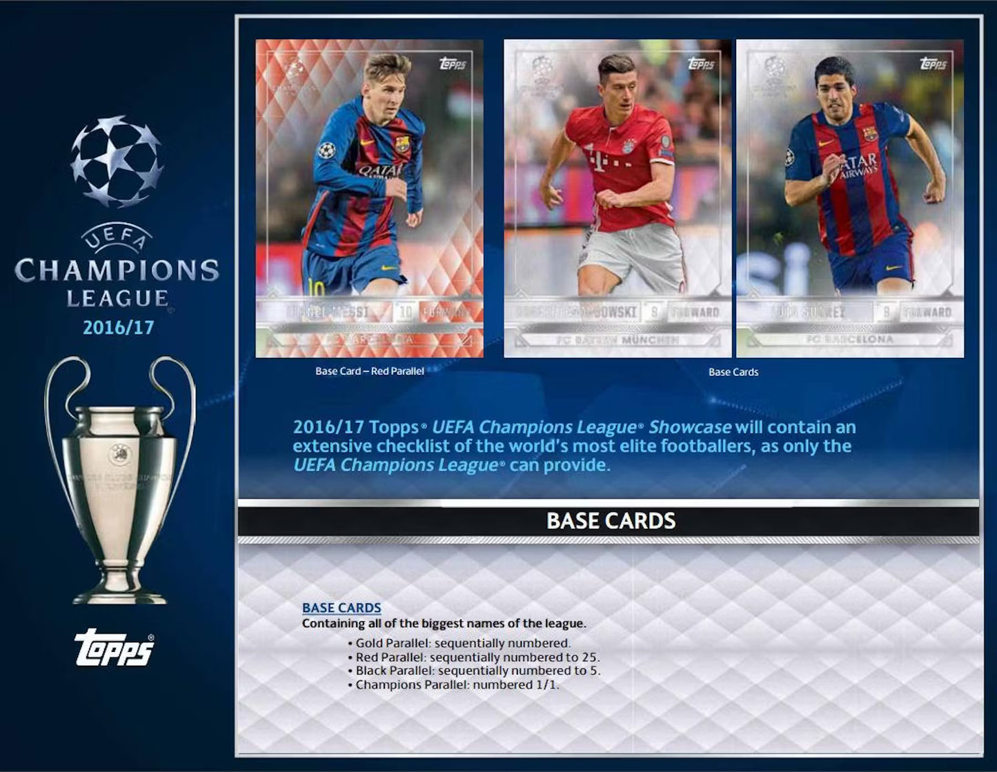 SOCCER 2016/17 TOPPS CHAMPIONS LEAGUE SHOWCASE (UEFA) HOBBY box (2 Auto)