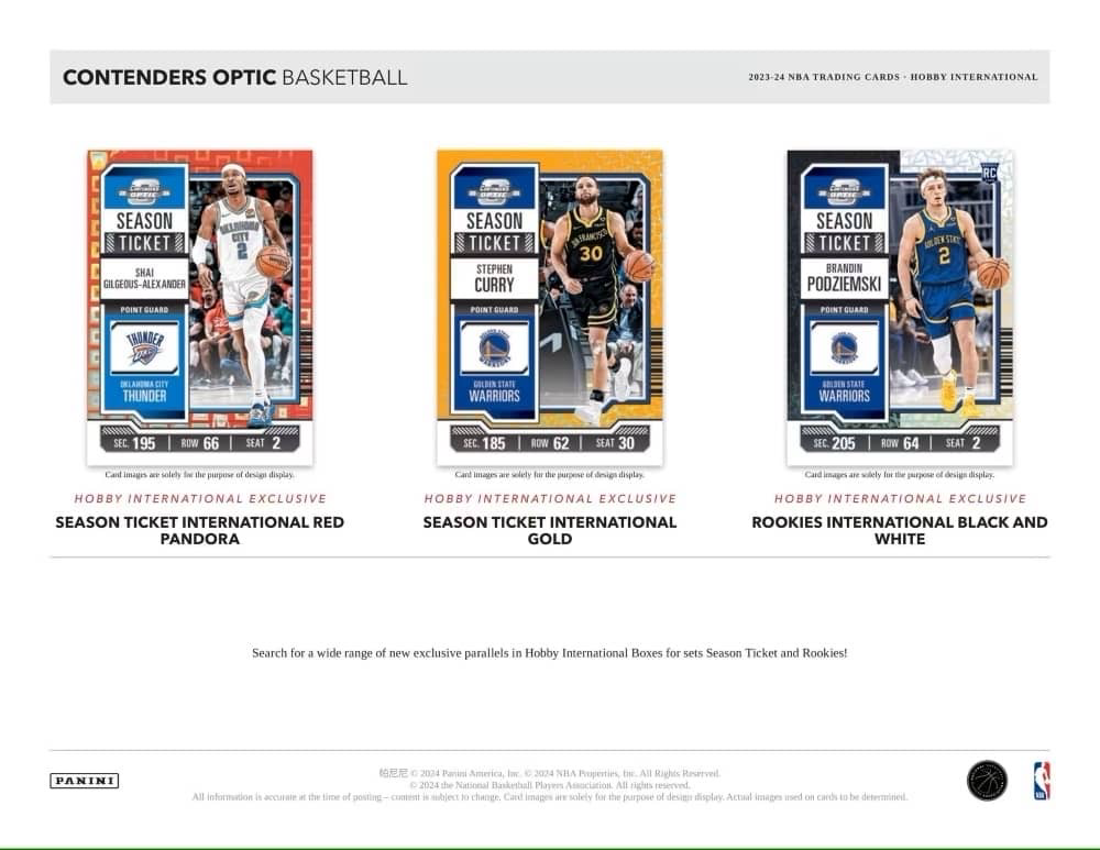 NBA Panini Contenders Optic 2023/24 Hobby International Box