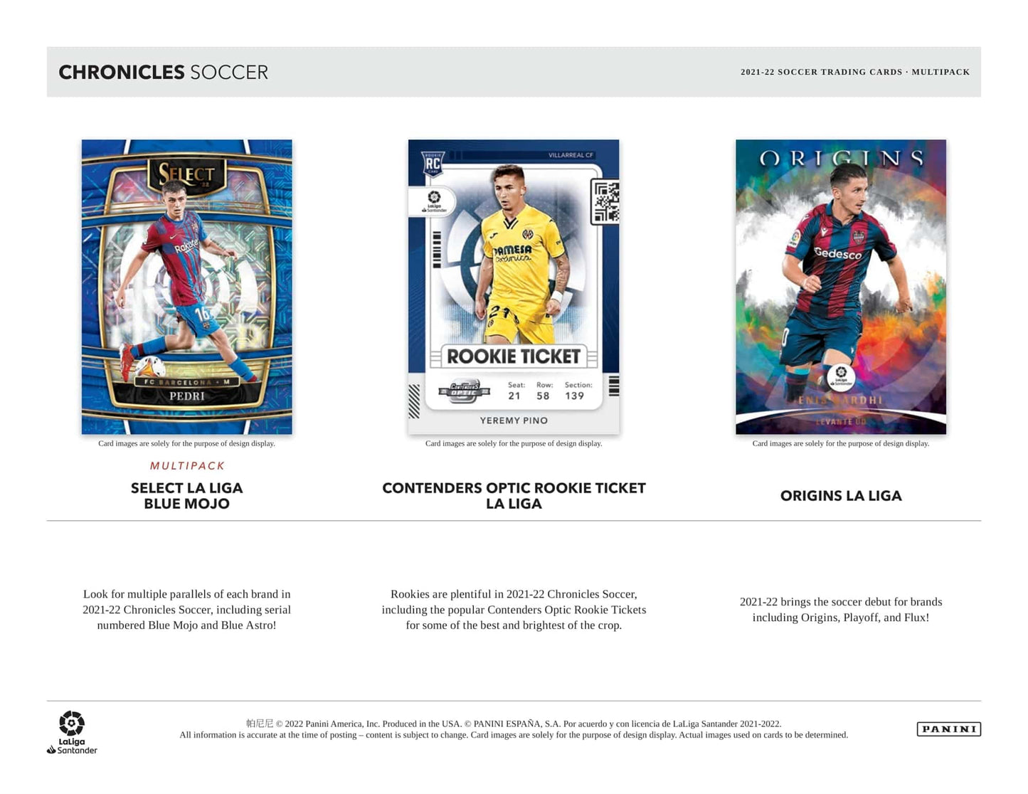 SOCCER 2021/22 Panini Chronicles Multi Cello Box