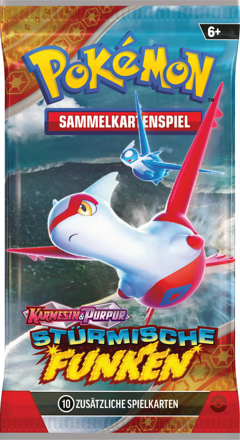 POKEMON 6x Stürmische Funken Booster Box DE im Case