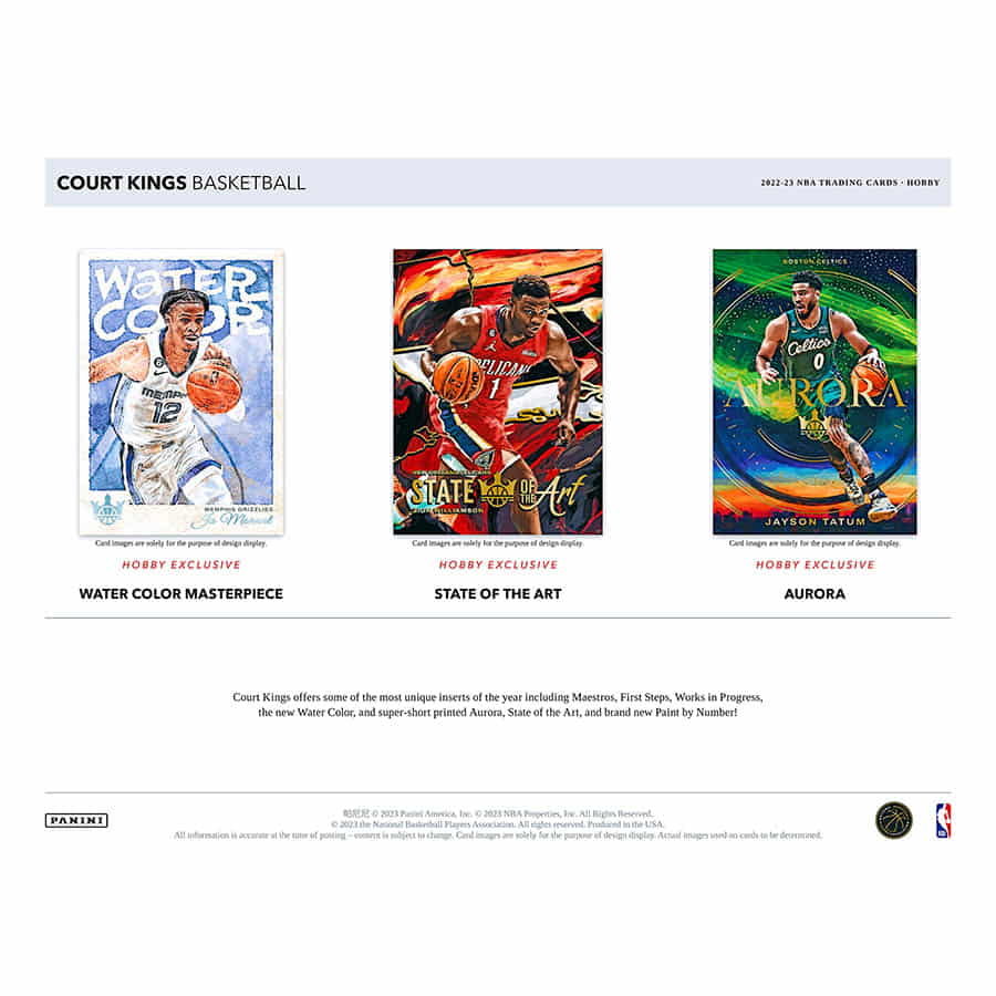 NBA 2022-23 Panini Court Kings Basketball Hobby box (2 auto/memo)