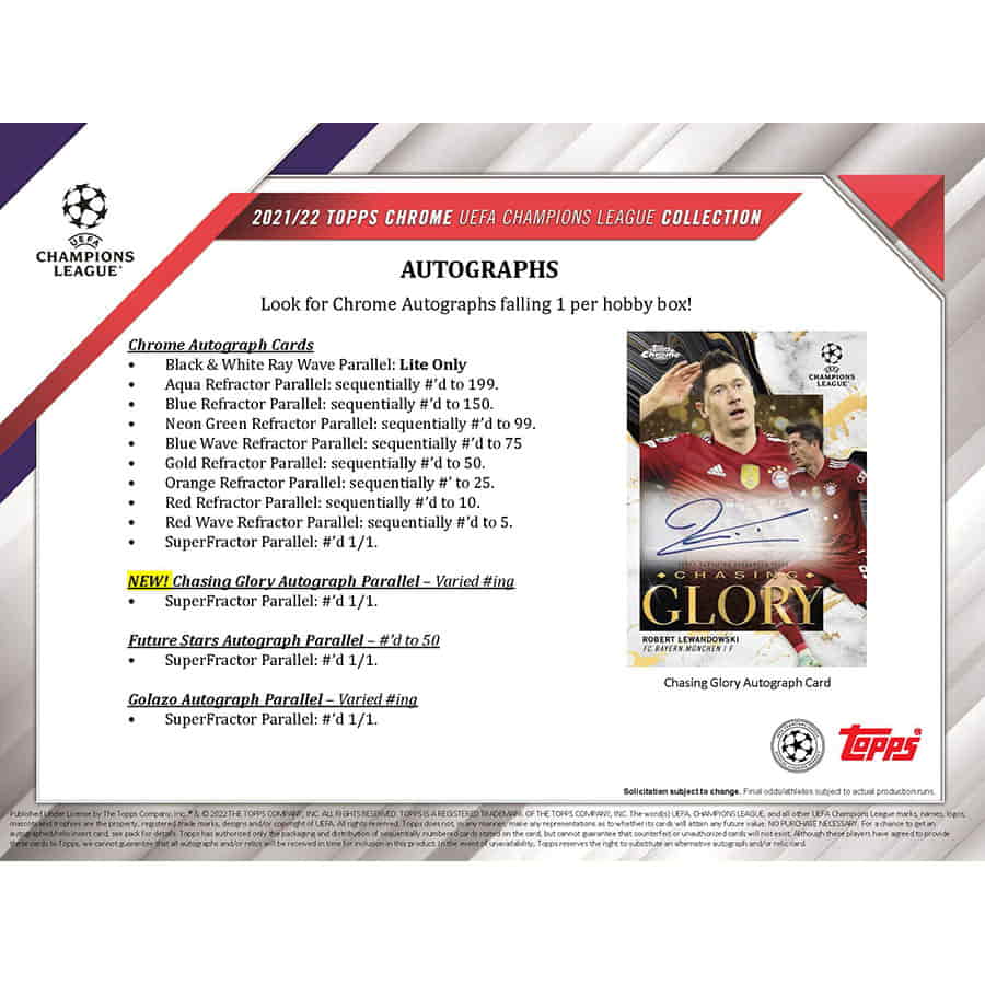 SOCCER 2021-22 Topps UEFA Champions League Chrome Hobby box 1 Autograph
