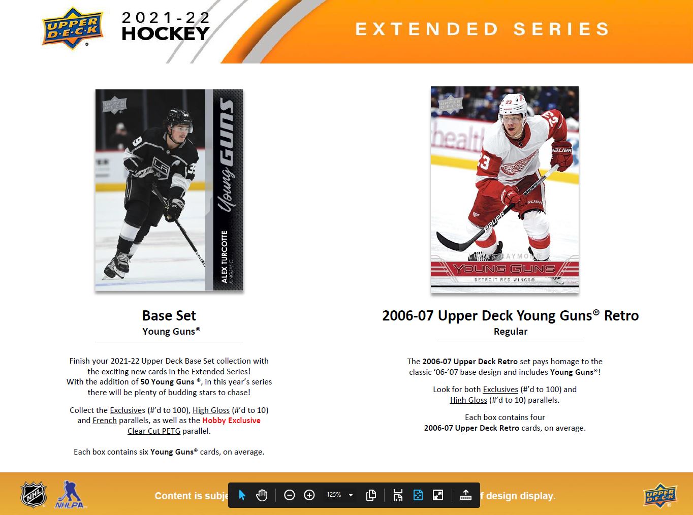 NHL 2021-22 Hockey Upper Deck Extended Series Hobby Box