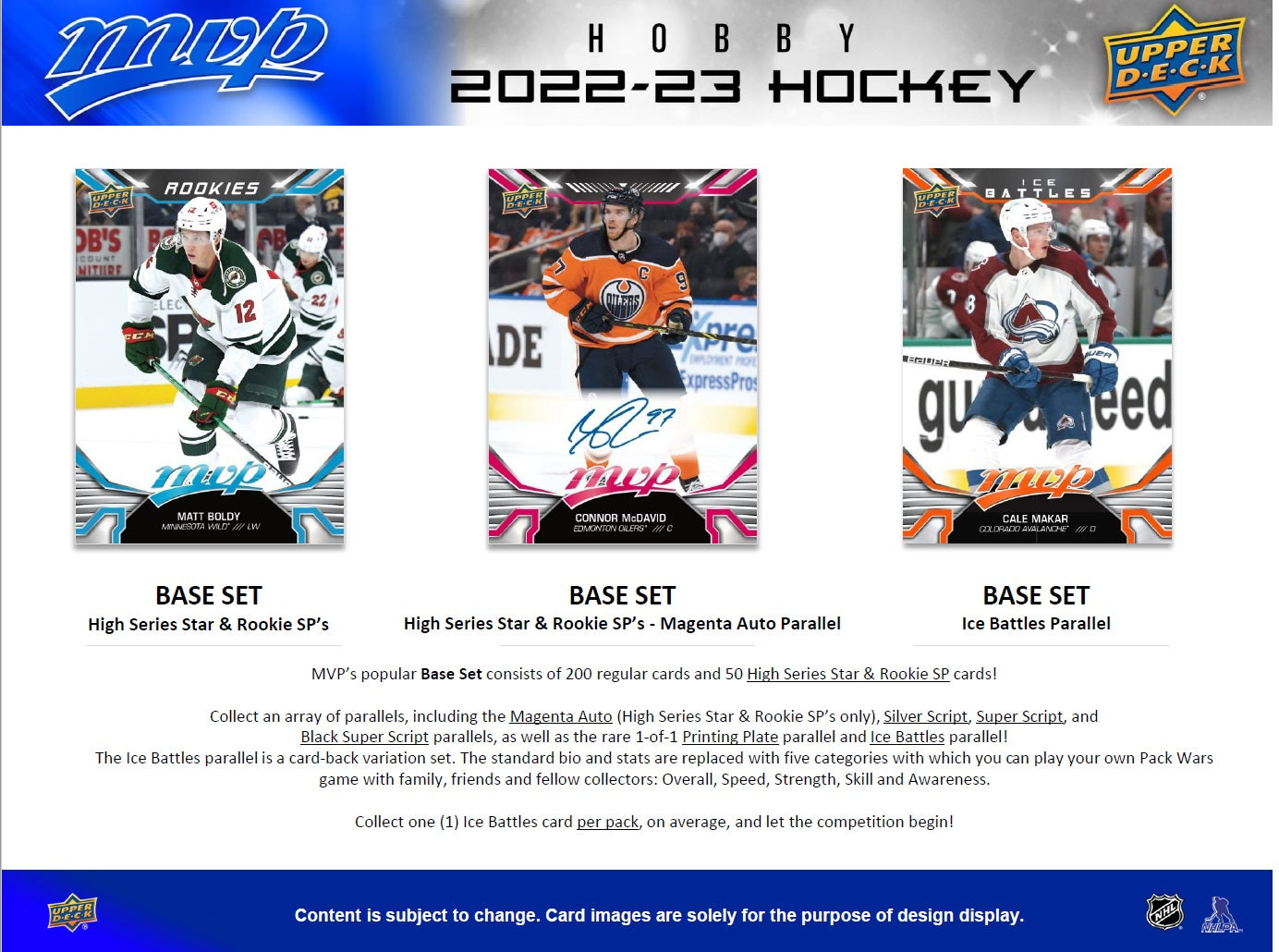 NHL 2022-23 Hockey Upper Deck MVP Hobby Box