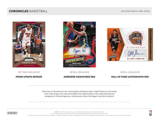 NBA 2019/20 Panini Chronicles Basketball Hanger Box