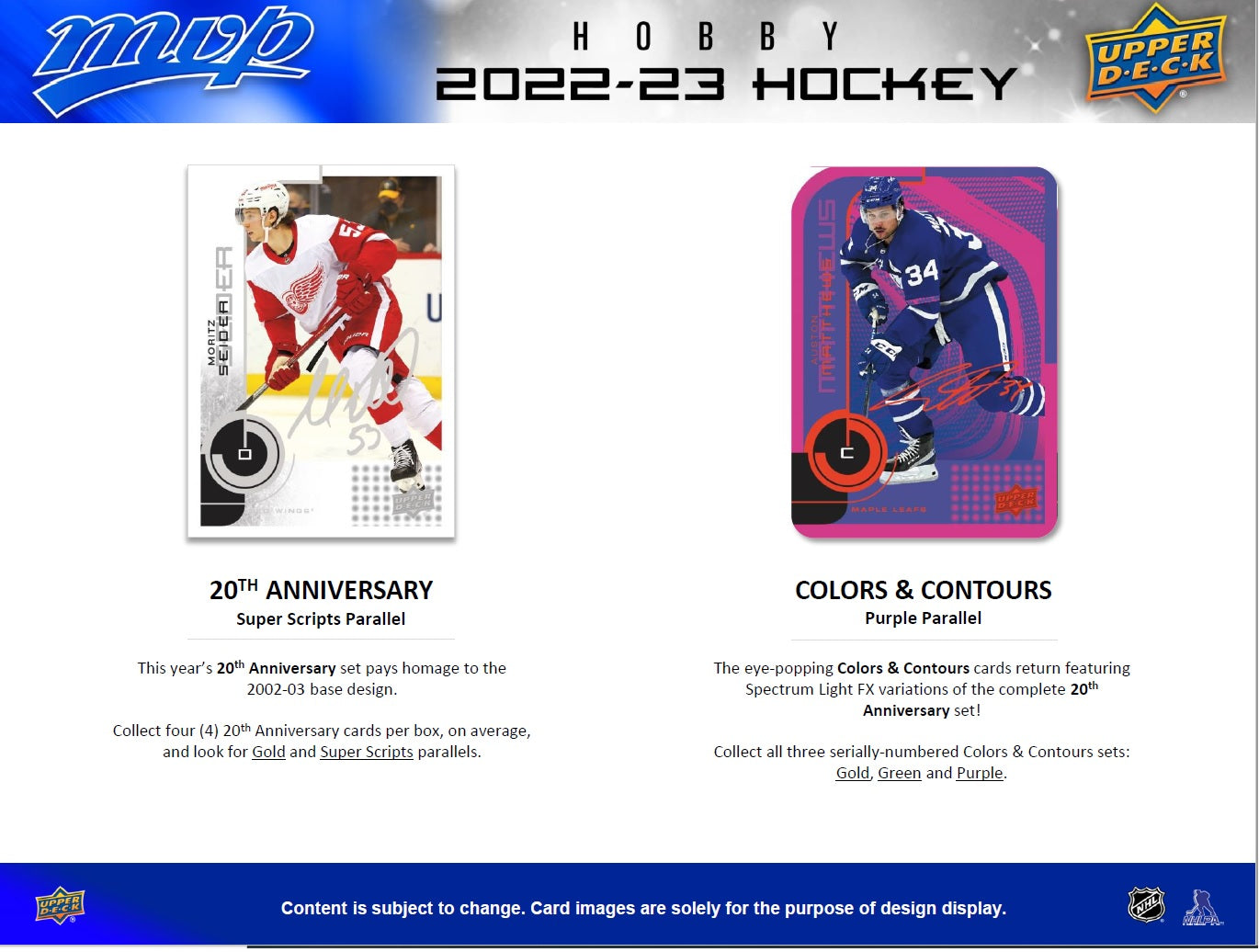 NHL 2022-23 Hockey Upper Deck MVP Hobby Box