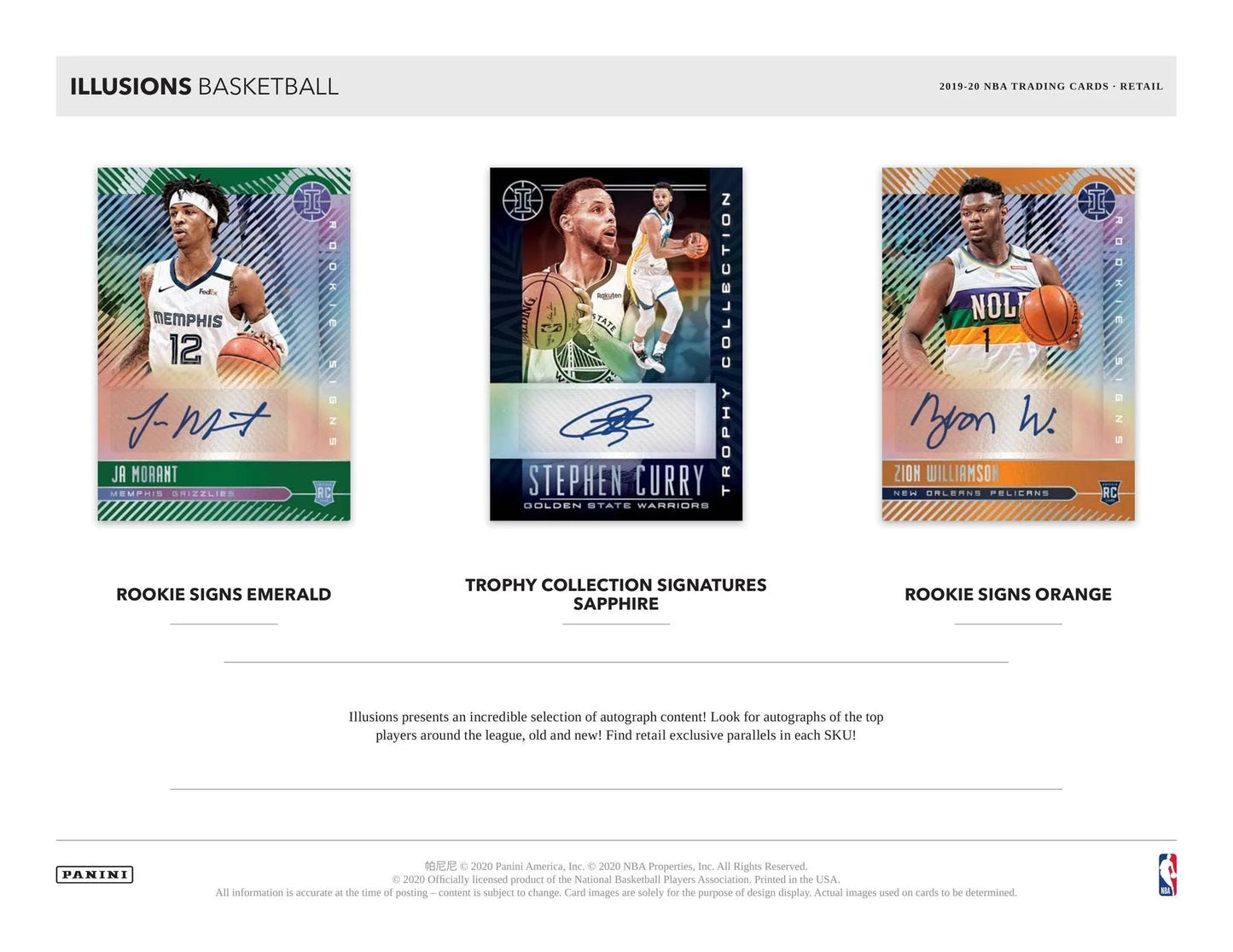 NBA 2019-20 Panini Illusions Basketball Hobby BOX