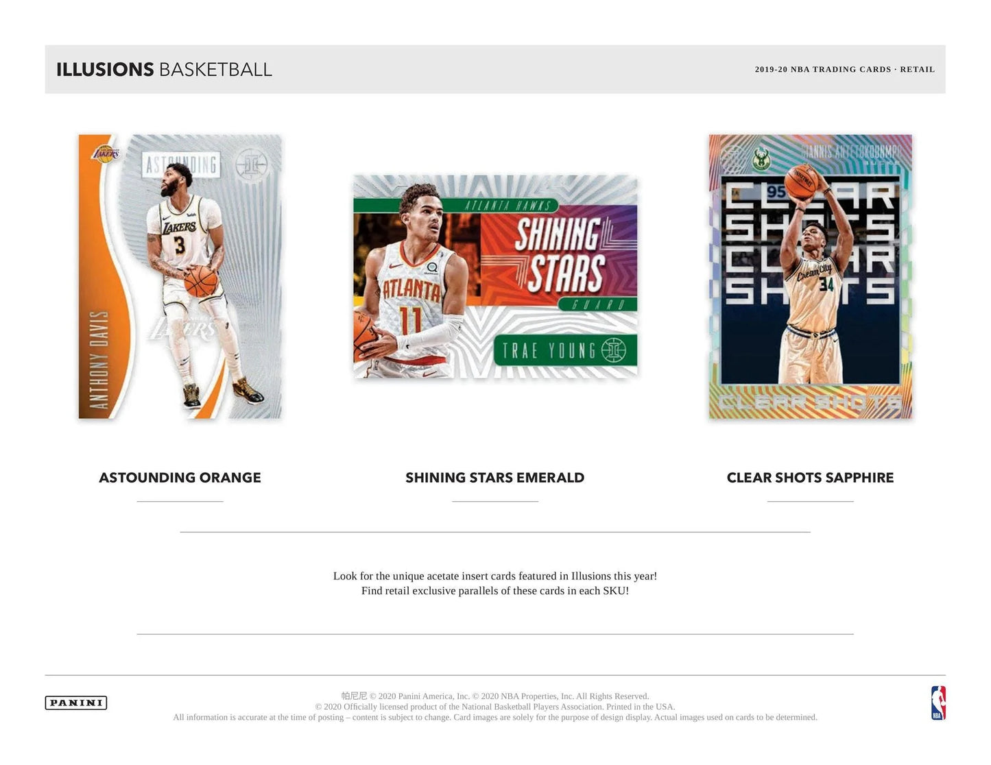 NBA 2019-20 Panini Illusions Basketball Hobby BOX