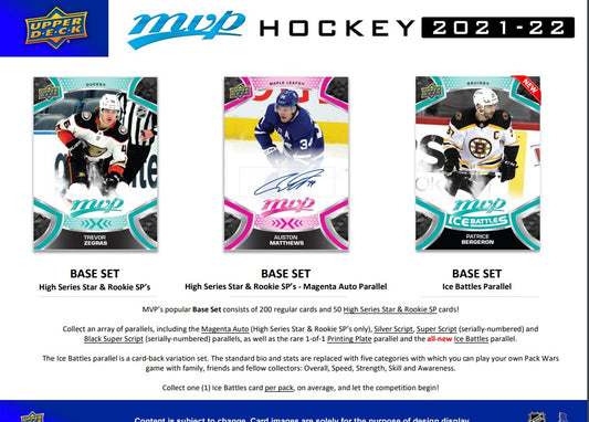 NHL 2021-22 MVP Hobby Box