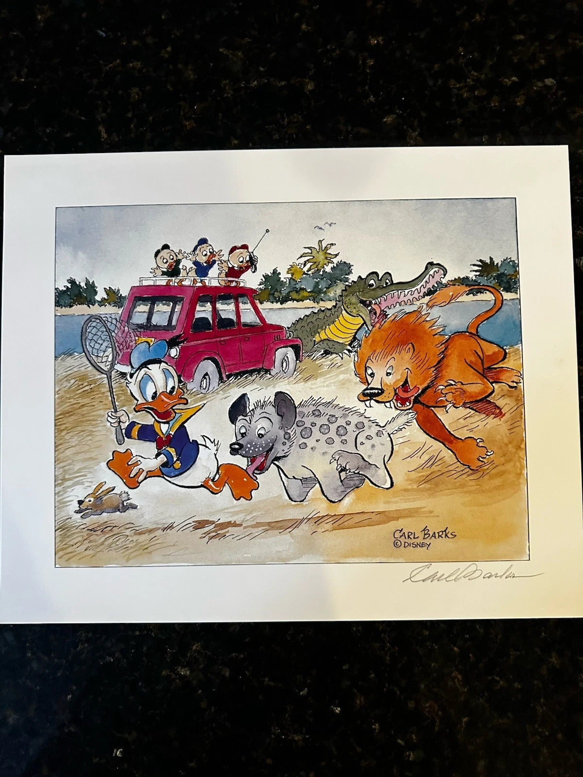 BARKS Mini LITHOGRAPHIE Help! Help! Our Unca Donald is Number Two in a Food Chain Signed Limited Edition Lithograph (1995) 10 Ex
