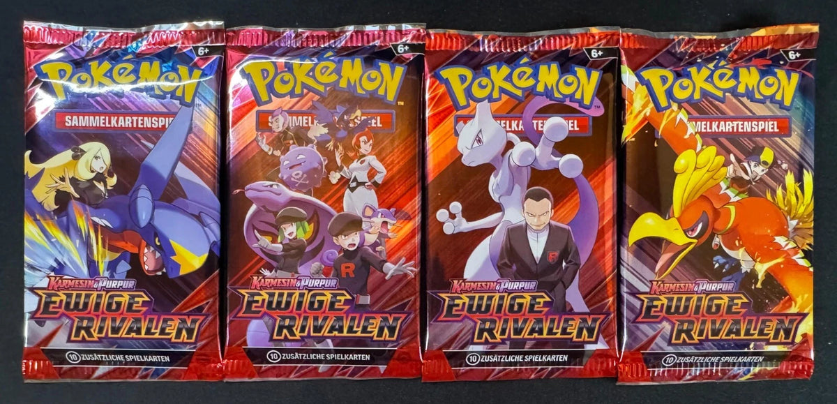 Pokemon Ewige Rivalen Booster Pack  komplettes 4er artwork-Set  DE