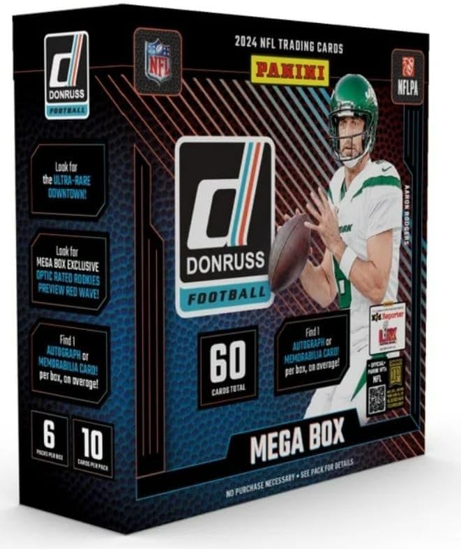 NFL 2024 Panini Donruss Football Trading Cards Mega Box (1 Auto or Memo)