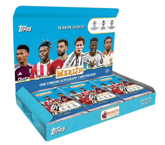 SOCCER 2024-25 Topps Merlin UCC - 12 Hobby Boxen im CASE