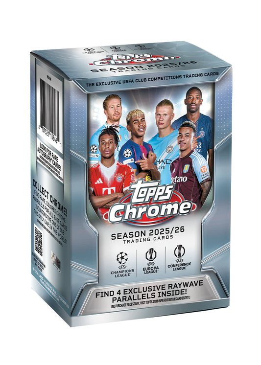 Topps Chrome UEFA Club Competitions UCC 2025/26 Value - Blaster Box