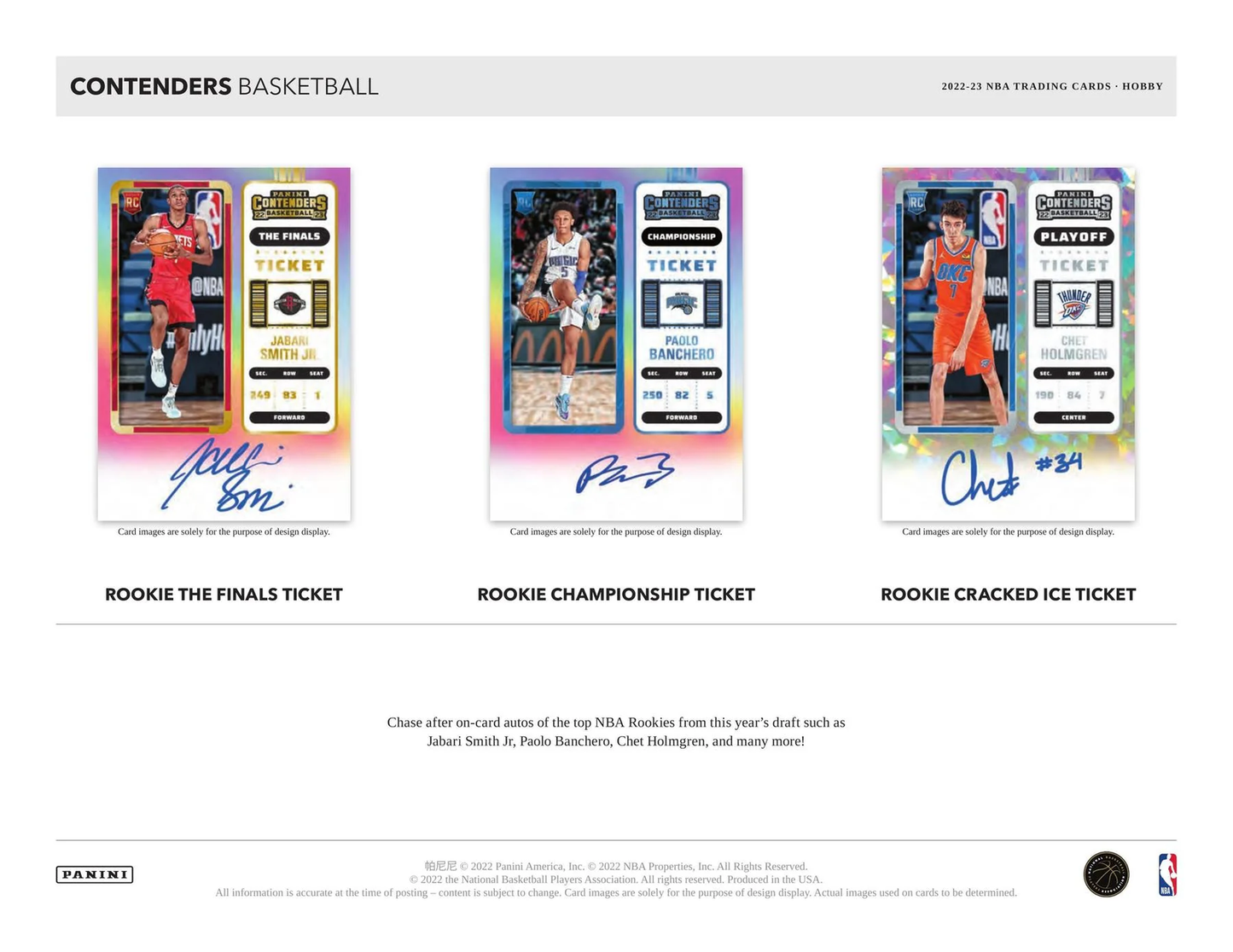 NBA 2022-23 Panini Contenders Basketball Hobby box (2) Autographed Card