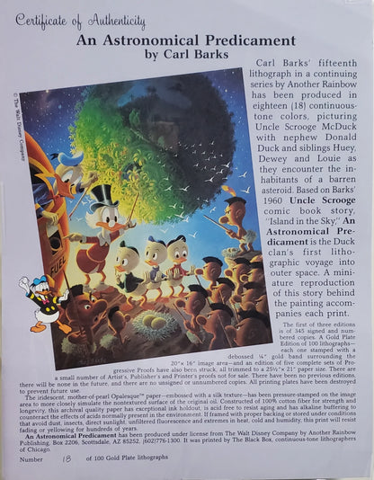 BARKS LITHOGRAPHIE  An Astronomical Predicament (Signed Limited Edition, 345 Ex)