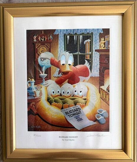 BARKS LITHOGRAPHIE Blizzard Tonight Signed Limited Edition Lithograph (1990) 595 Ex