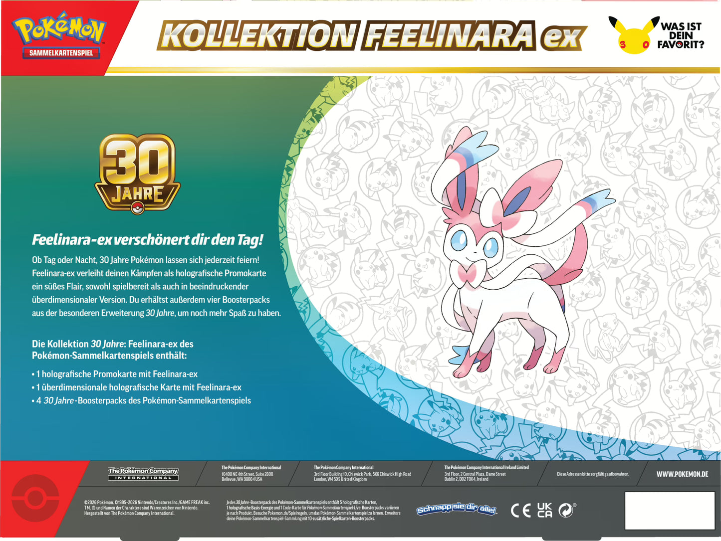 POKEMON 30 Jahre Feelinara-ex Kollektion DE  (EVT 16. September 2026)