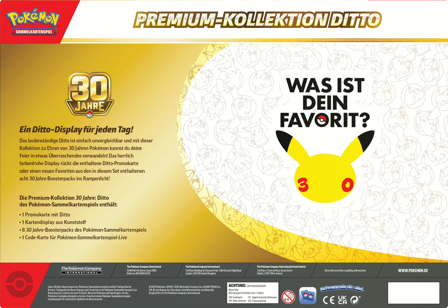 POKEMON 30 Jahre Ditto Premium-Kollektion EVT 06. November 2026