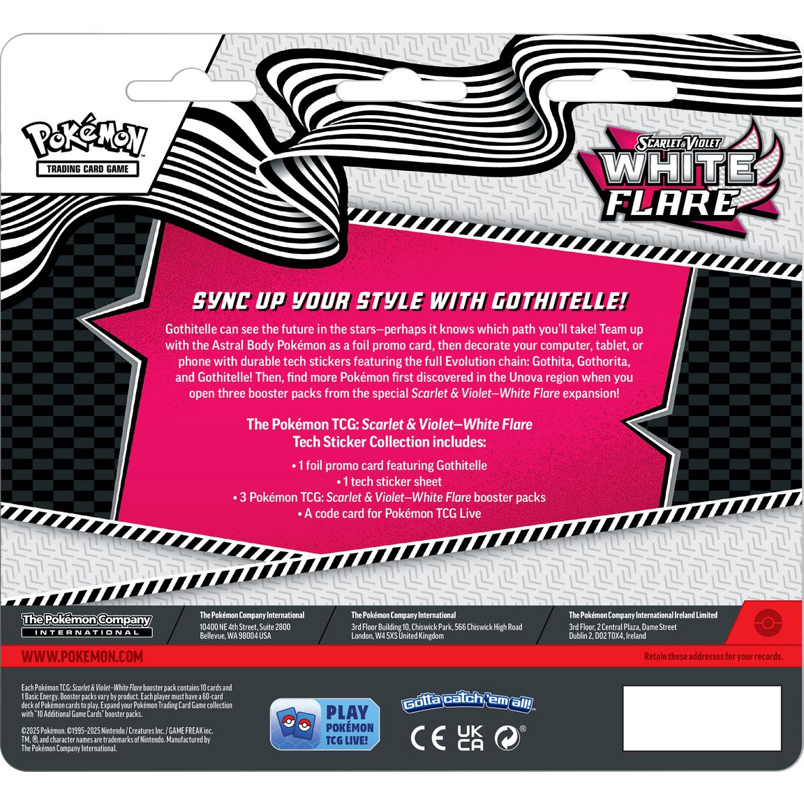POKEMON White Flare Tech Sticker Collection 3er Blister  EN