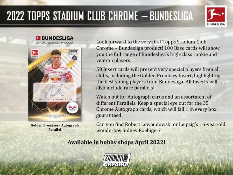 SOCCER Topps Chrome Stadium Club Bundesliga 2021/22 Hobby Box