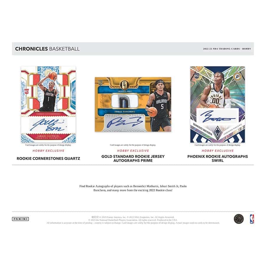 NBA 2022-23 Panini Chronicles NBA Hobby Basketball Cards Box