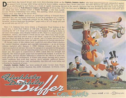 BARKS LITHOGRAPHIE  Flubbity Dubbity Duffer (1999) (Signed Limited Edition, 595 Ex)