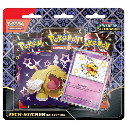 POKEMON Paldeas Schicksale Tech-Sticker-Kollektion 3er Blister (alle 3 im Set) DE