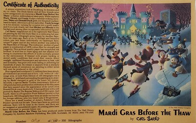 BARKS LITHOGRAPHIE  Mardi Gras Before the Thaw (Signed Limited Edition, 350 Ex)