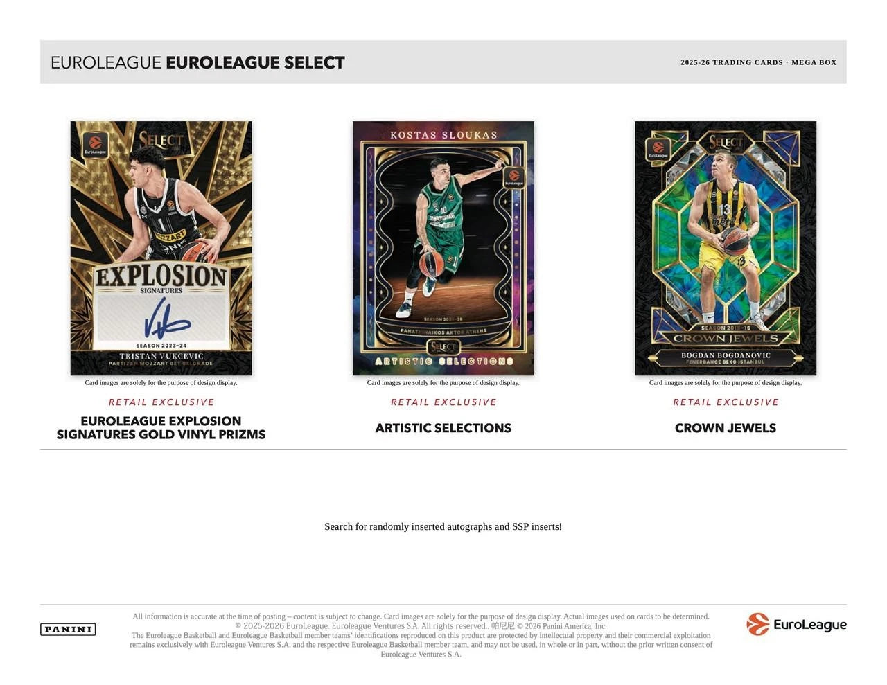 2025-26 Panini Select EuroLeague Basketball Cards Hobby Mega Box (1 Auto)
