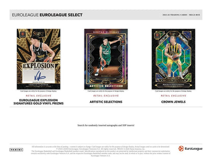 2025-26 Panini Select EuroLeague Basketball Cards Hobby Mega Box (1 Auto)