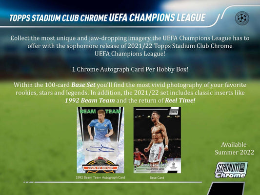 SOCCER Topps 2021-22 Stadionclub Chrom UEFA Champions League Fußball Hobby Box