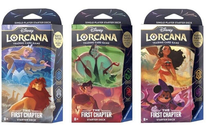 DISNEY Lorcana Trading Card Game: First Chapter - drei verschiedene Starter Decks 1.Auflage, englisch