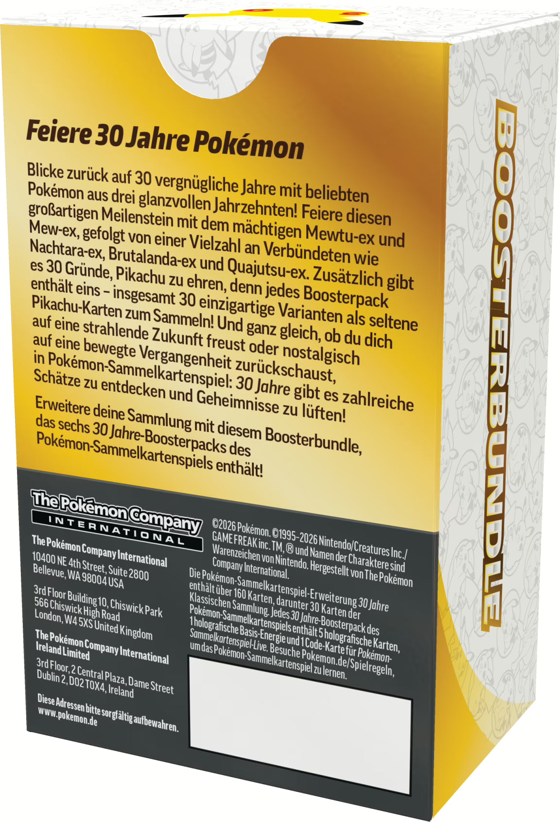 POKEMON 30 Jahre Boosterbundle EVT 2. Oktober 2026