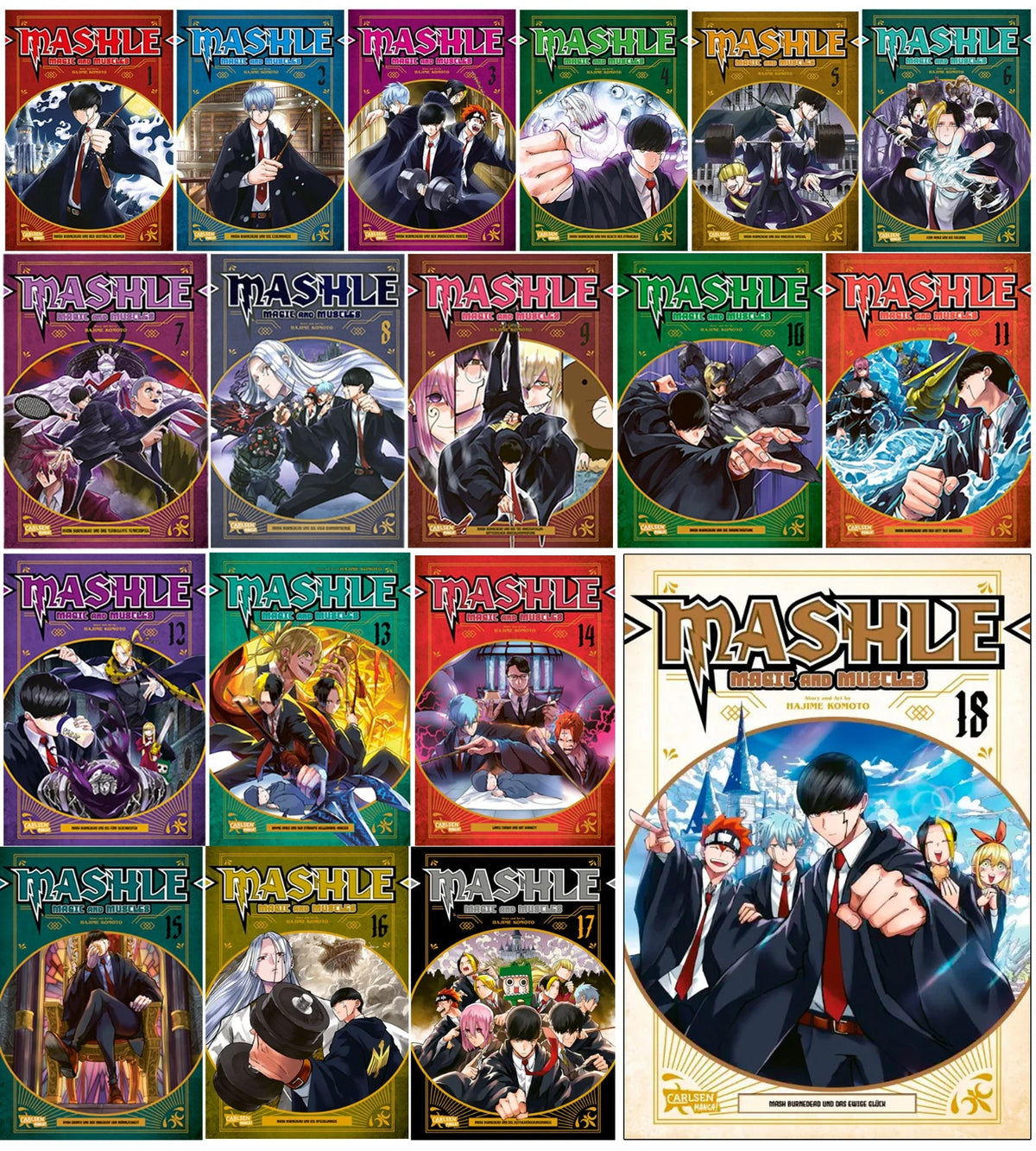MANGA Mashle - Magic and Muscles Band 1-18 komplette Serie!
