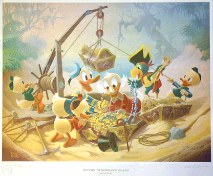 BARKS LITHOGRAPHIE Return to Morgan's Island Signed Limited Edition Lithograph 345 Ex