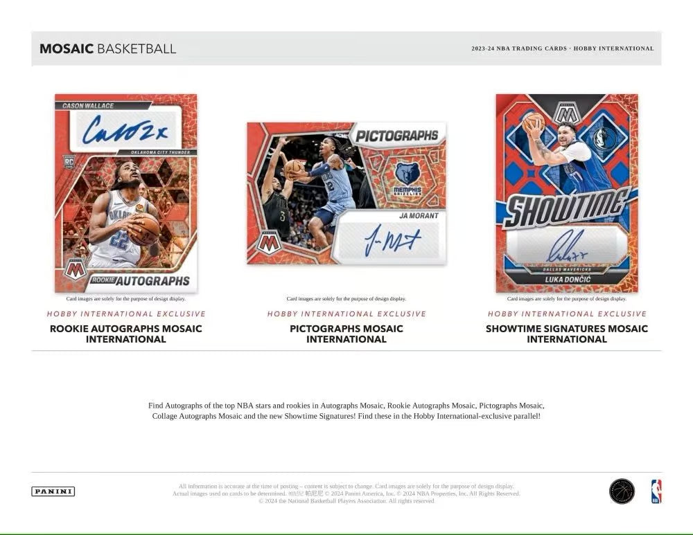 NBA 2023/24 Panini Mosaic Basketball International Hobby Box