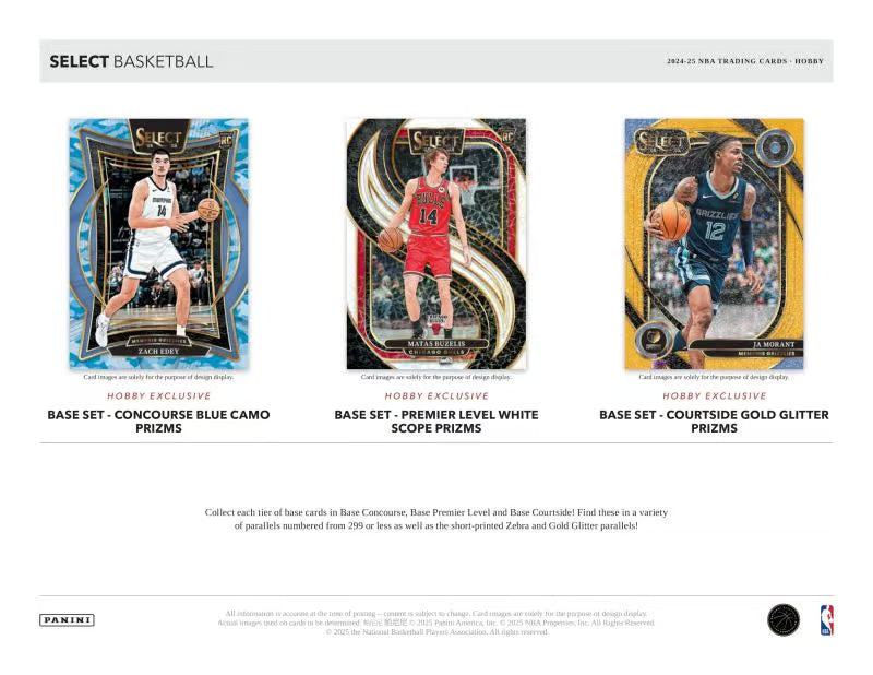 NBA 2024-25 Panini Select Basketball Card Box (3 Auto/Memo)