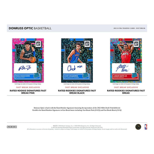 NBA 2022-23 Donruss Optic Fast Break Basketball Hobby Box  (1) Autographed Card