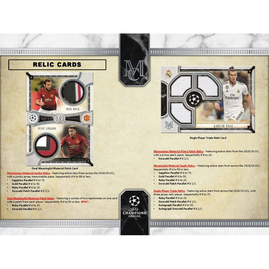SOCCER 2019 Topps UEFA Champions League Museum Collection Card Box (3 Auto/ Relic)