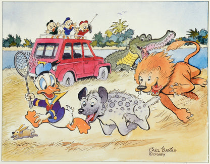 BARKS Mini LITHOGRAPHIE Help! Help! Our Unca Donald is Number Two in a Food Chain Signed Limited Edition Lithograph (1995) 10 Ex