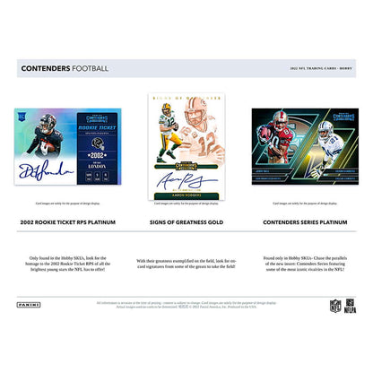 NFL 2022 Panini Contenders Football Box (18/6) 5 Autographs !!!