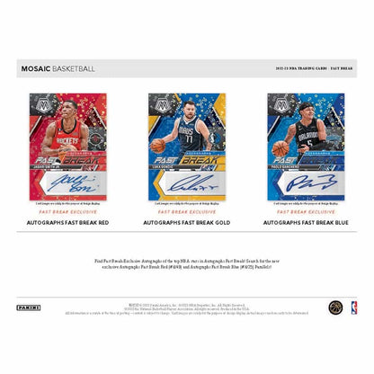 NBA 2022-23 Panini Mosaic Fast Break Basketball Hobby Box (1) Autographed Card