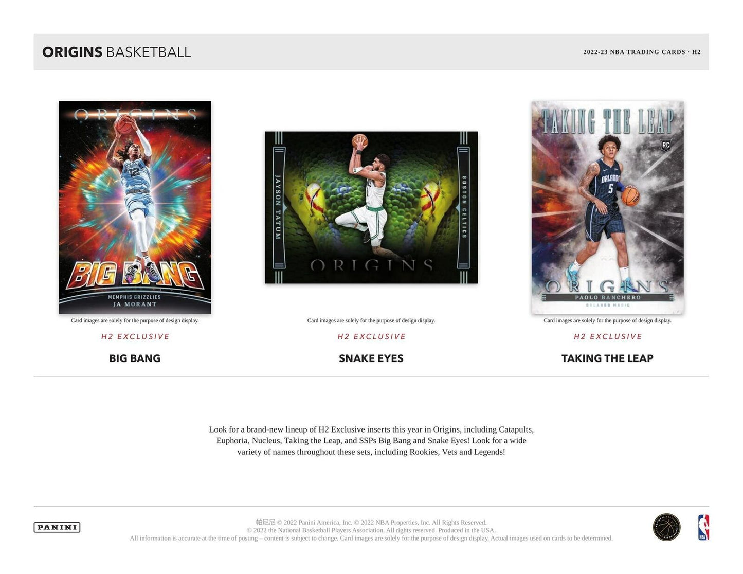 NBA 2022-23 Panini Origins H2 Basketball Blaster Box