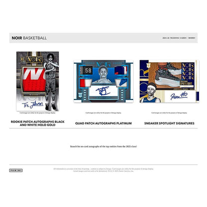 2025-26 Panini Noir Basketball Card Box (5 Auto, 1 Memo)