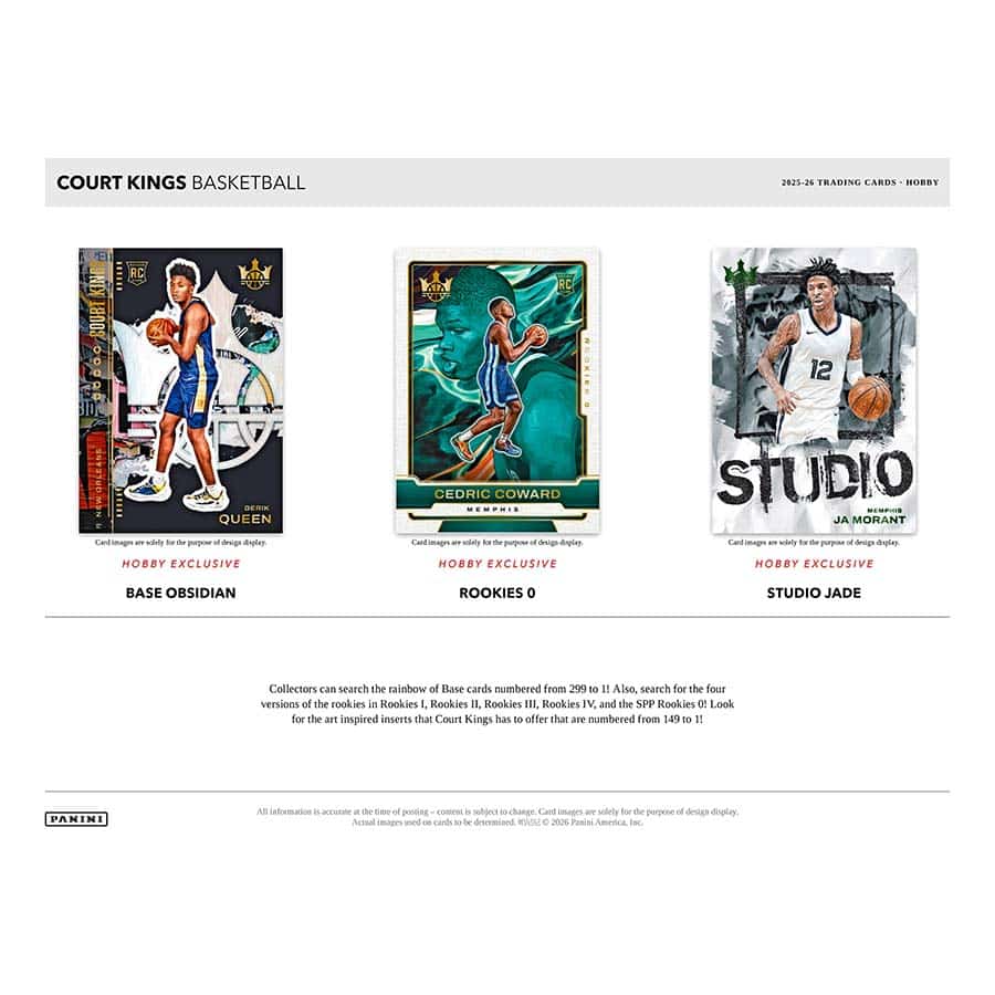 2025-26 Panini Court Kings Basketball NBA Factory Sealed Hobby Box