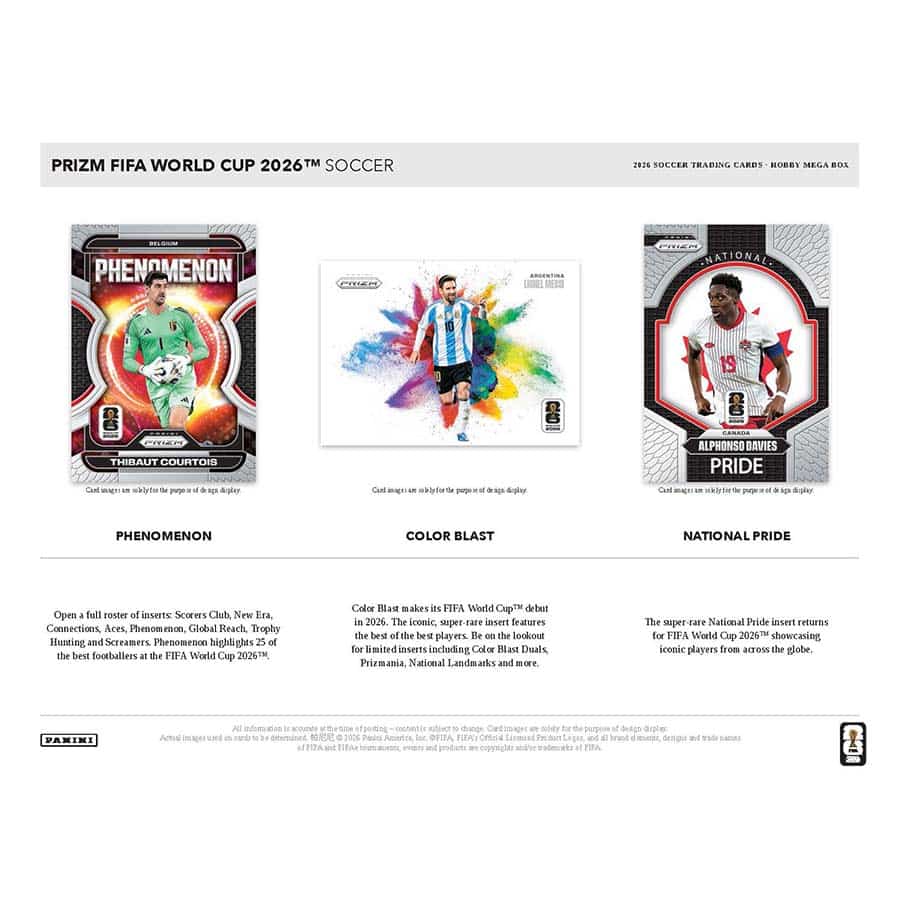 2026 Panini Prizm FIFA World Cup Soccer Cards Hobby Mega Box